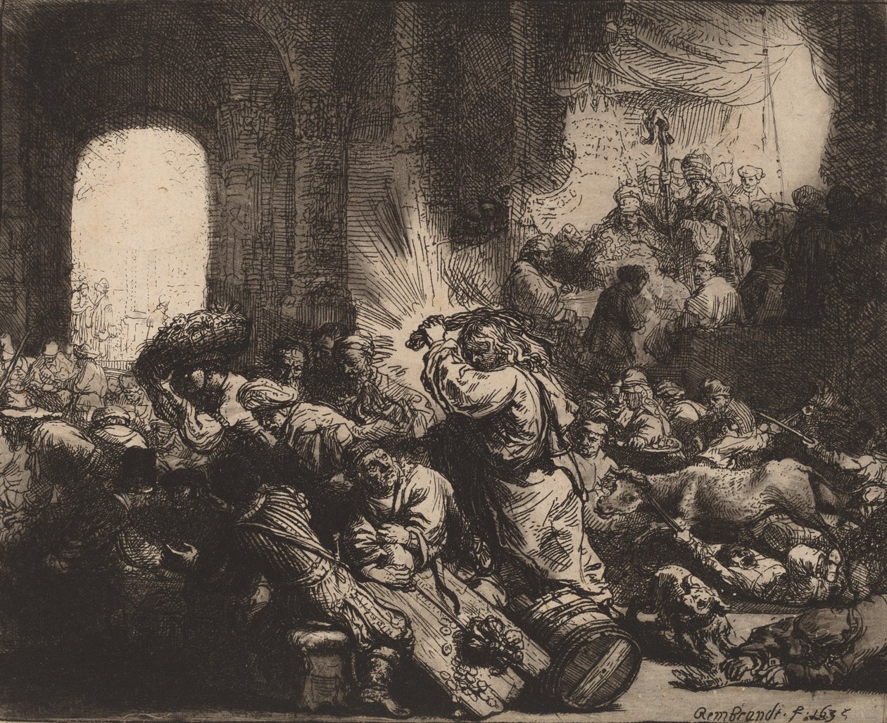 Christus vertreibt die Geldwechsler aus dem Tempel von Rembrandt van Rijn