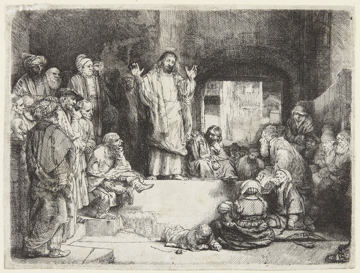 Christus predigt von Rembrandt van Rijn