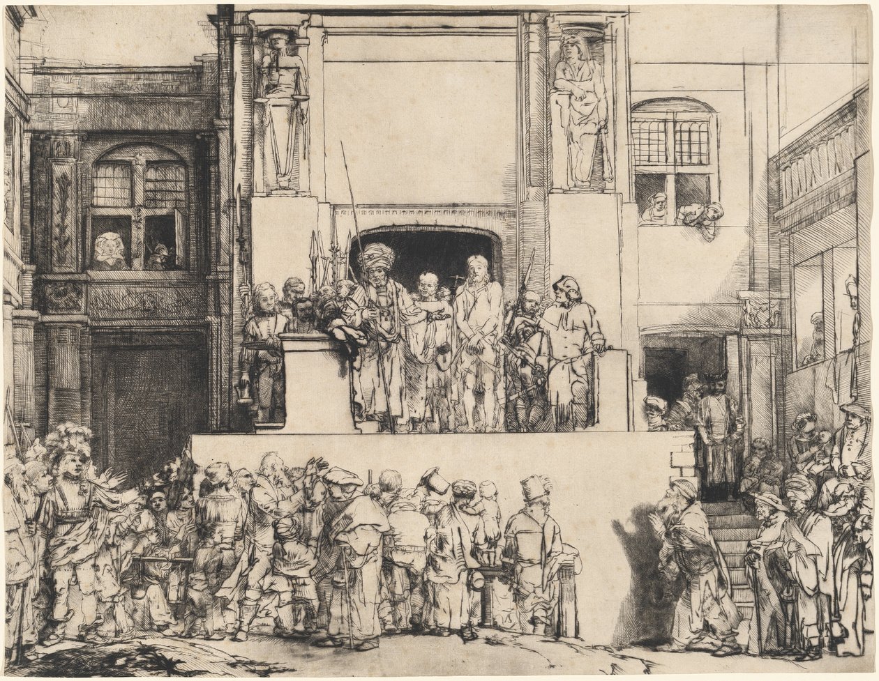 Christus dem Volk präsentiert: Längliche Platte von Rembrandt van Rijn