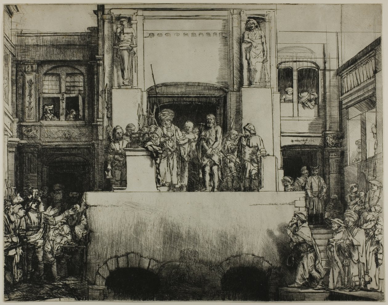 Christus dem Volk präsentiert: Längliche Platte von Rembrandt van Rijn