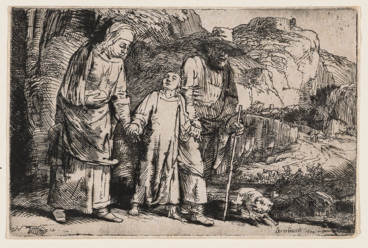 Christus kehrt mit seinen Eltern aus dem Tempel zurück von Rembrandt van Rijn