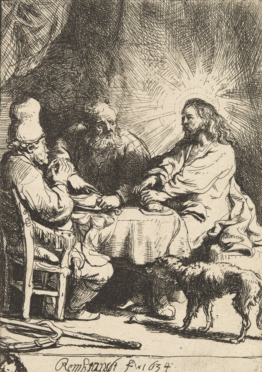 Christus in Emmaus: die kleinere Platte von Rembrandt van Rijn