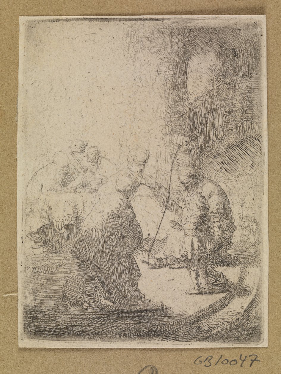 Christus als Kind und die Schriftgelehrten. Kleine Platte von Rembrandt van Rijn