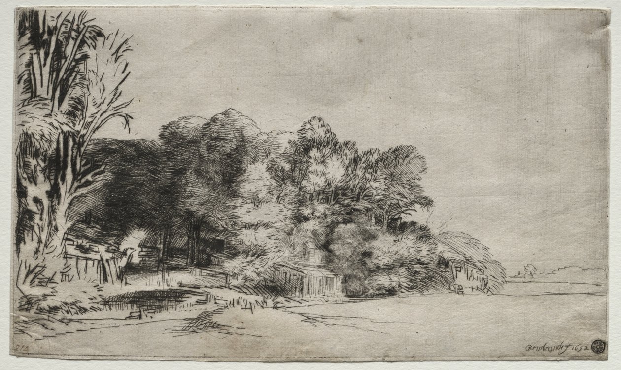 Baumgruppe mit Aussicht von Rembrandt van Rijn