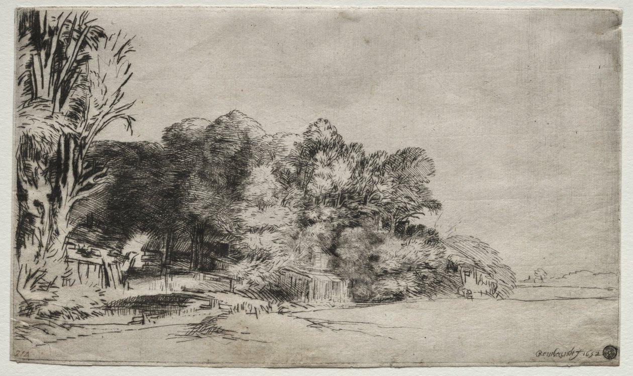 Baumgruppe mit Aussicht von Rembrandt van Rijn
