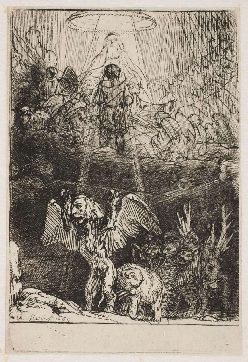 Daniels Vision von vier Bestien von Rembrandt van Rijn