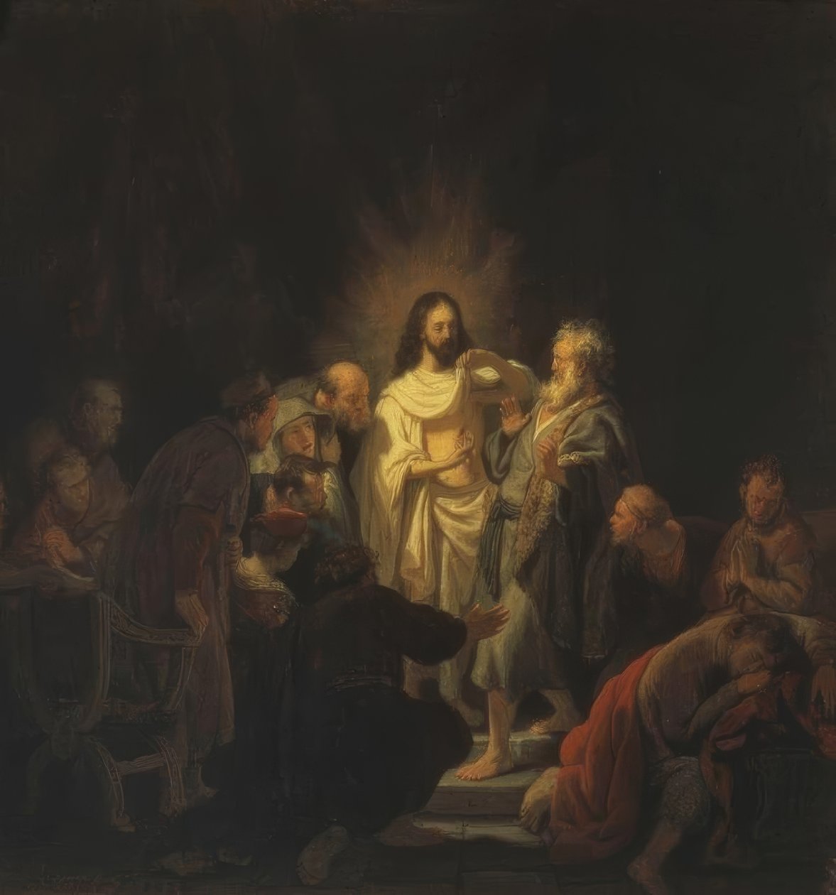 Der ungläubige Thomas von Rembrandt van Rijn: Kunstdruck