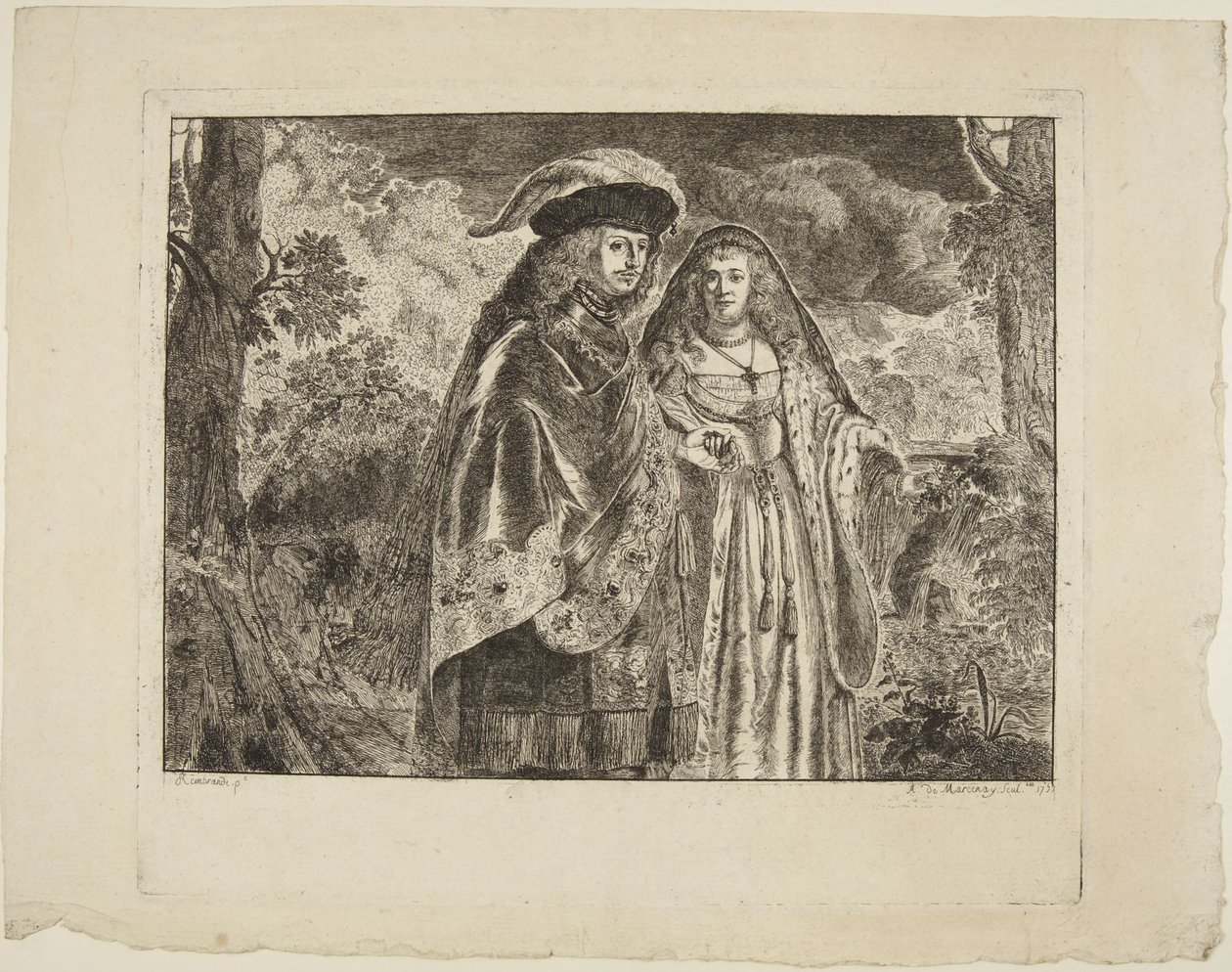 Der Mann mit der weißen Feder von Rembrandt van Rijn