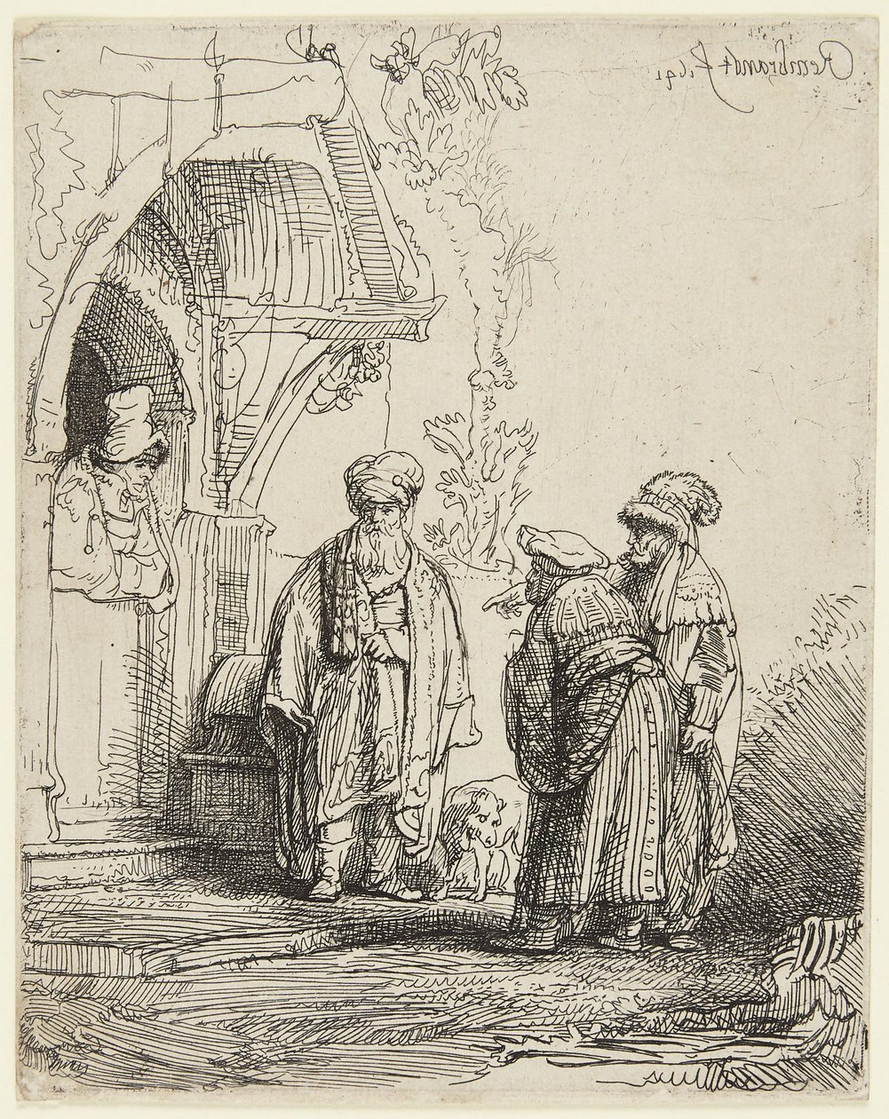 Jakob und Laban? von Rembrandt van Rijn