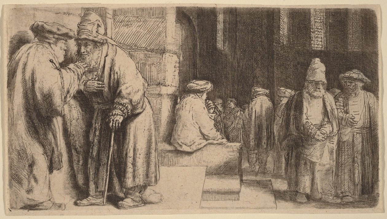 Juden in der Synagoge von Rembrandt van Rijn