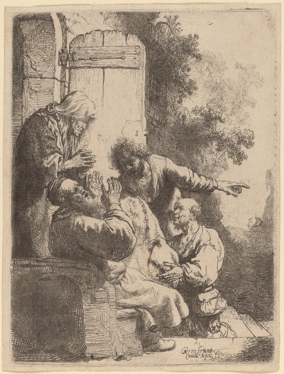 Josephs Mantel wird zu Jakob gebracht von Rembrandt van Rijn