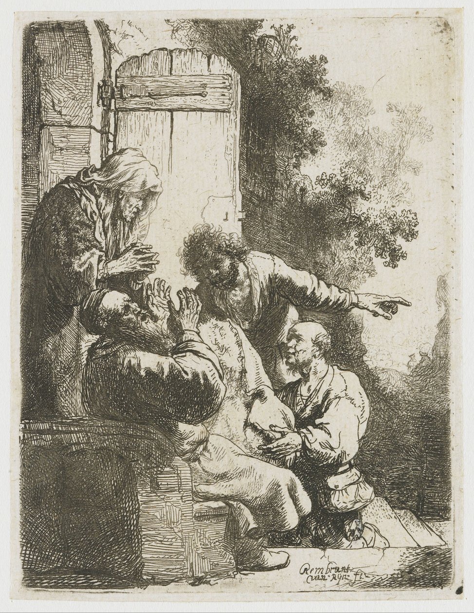 Josephs Mantel wird zu Jakob gebracht von Rembrandt van Rijn