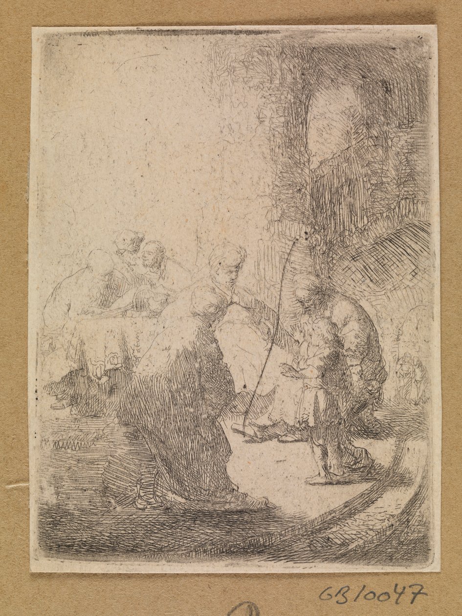 Christus als Kind und die Schriftgelehrten. Kleine Platte von Rembrandt van Rijn