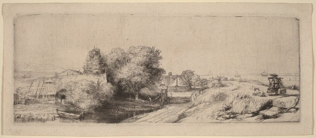 Landschaft mit einem Milchmann von Rembrandt van Rijn