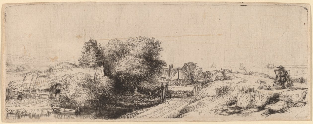 Landschaft mit einem Milchmann, ca. 1650 von Rembrandt van Rijn