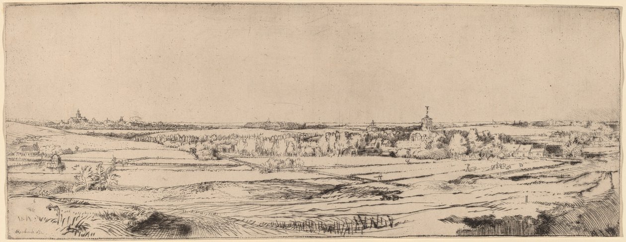 Landschaft mit Blick auf Haarlem, Das Goldwägerfeld, 1651 von Rembrandt van Rijn