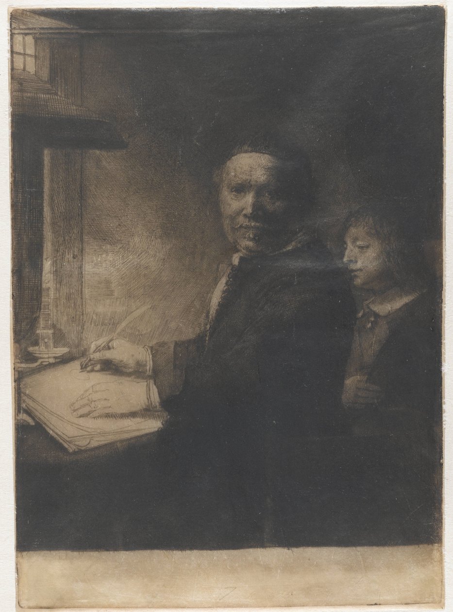 Lieven Willemsz. van Coppenol, Schreibmeister: die kleinere Platte von Rembrandt van Rijn