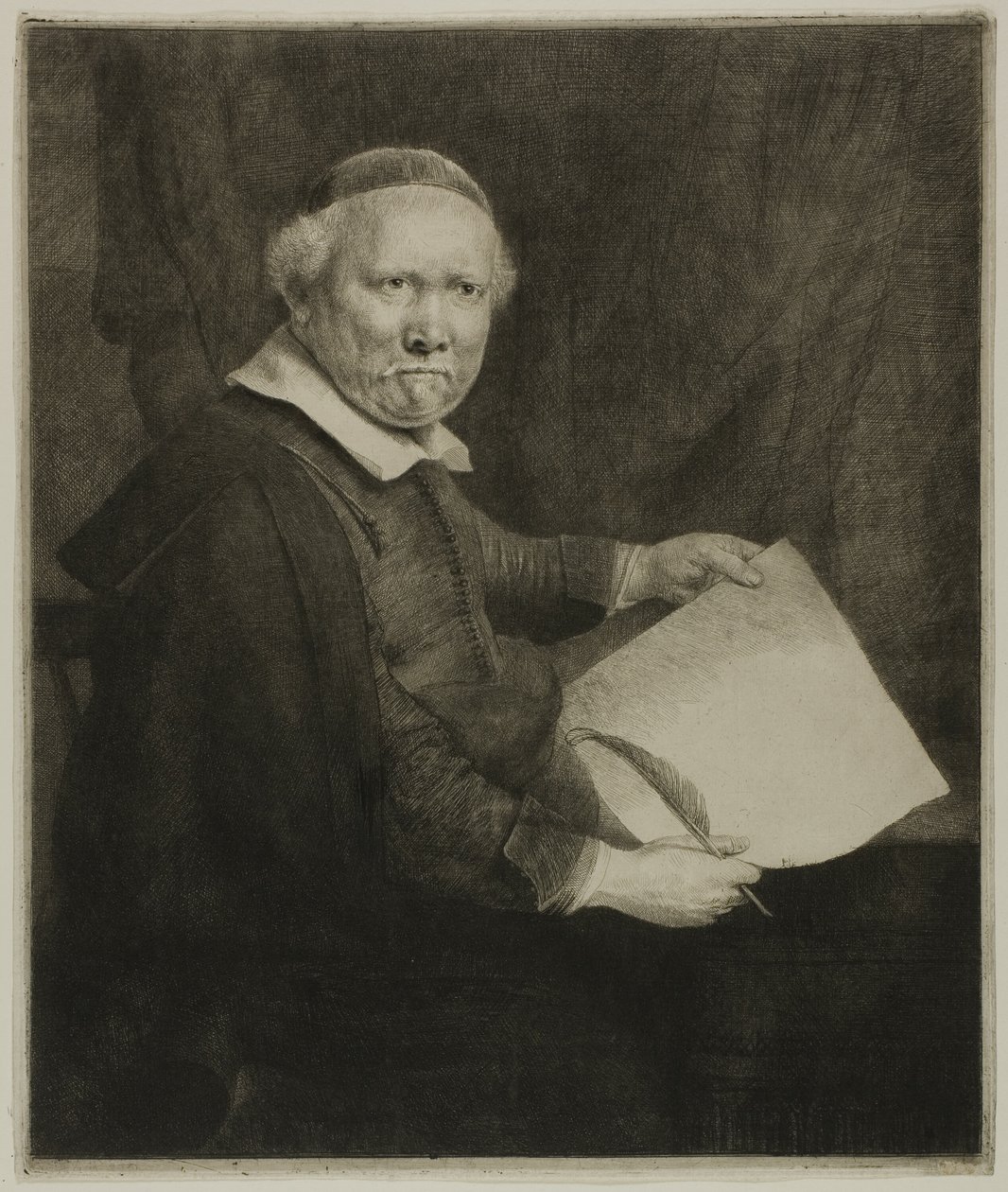 Lieven Willemsz. von Coppenol, Schreibmeister: Die größere Platte von Rembrandt van Rijn