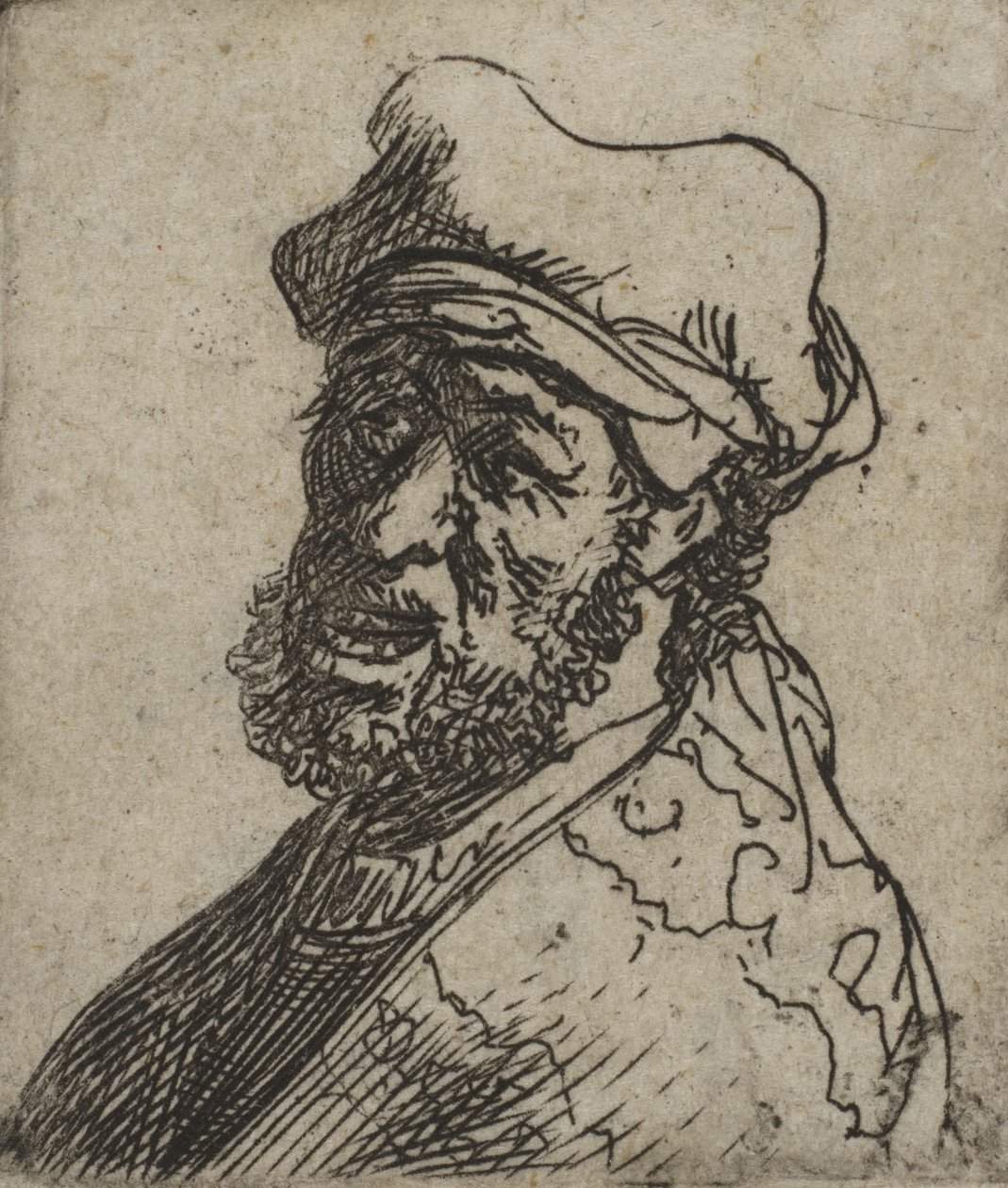 Schreiender Mann, Dreiviertel links: Büste von Rembrandt van Rijn