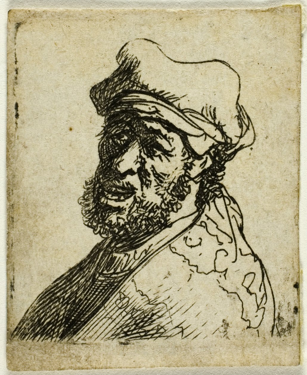 Schreiender Mann, Dreiviertelansicht links: Büste von Rembrandt van Rijn