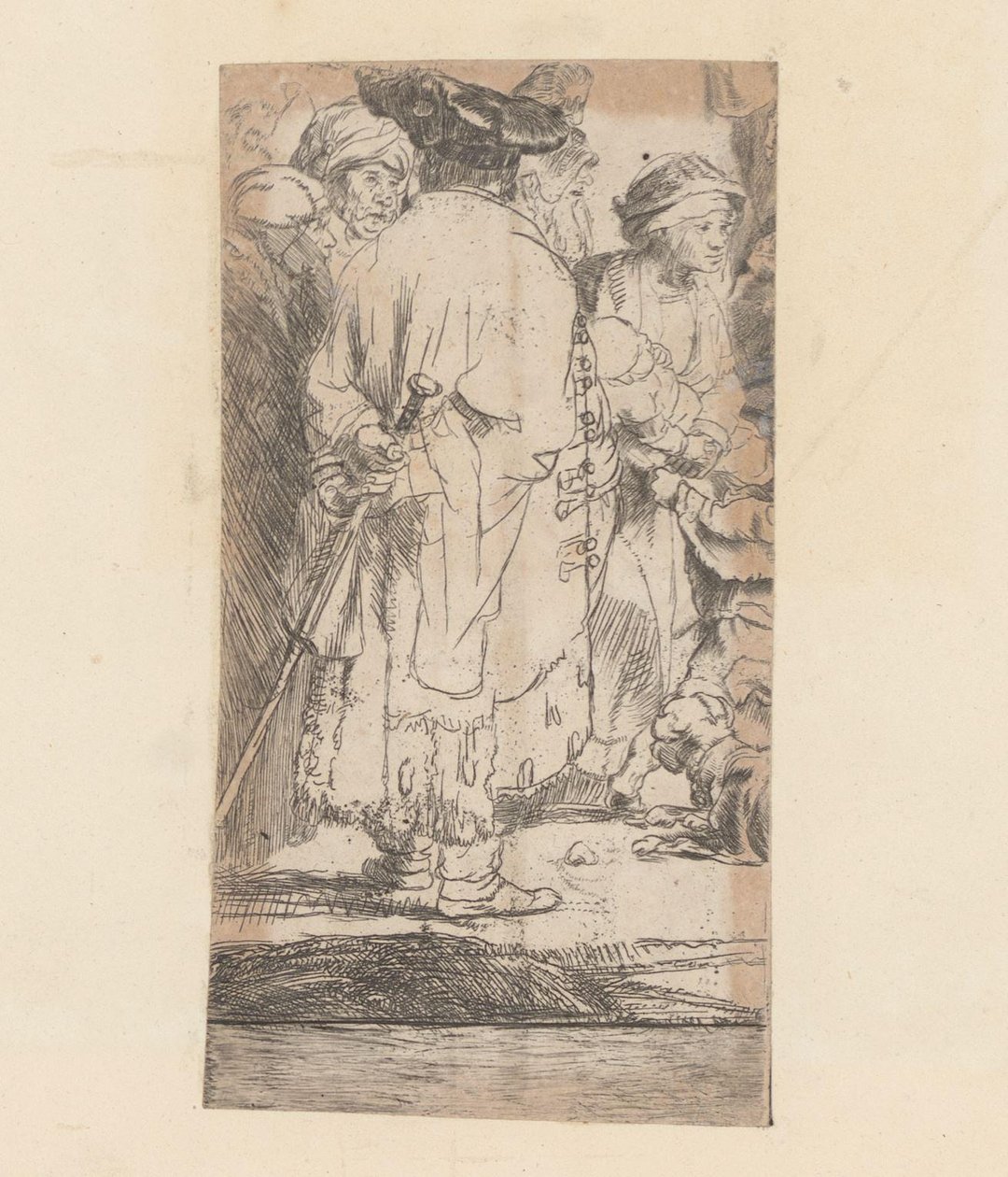 Mann im Mantel, von hinten gesehen von Rembrandt van Rijn