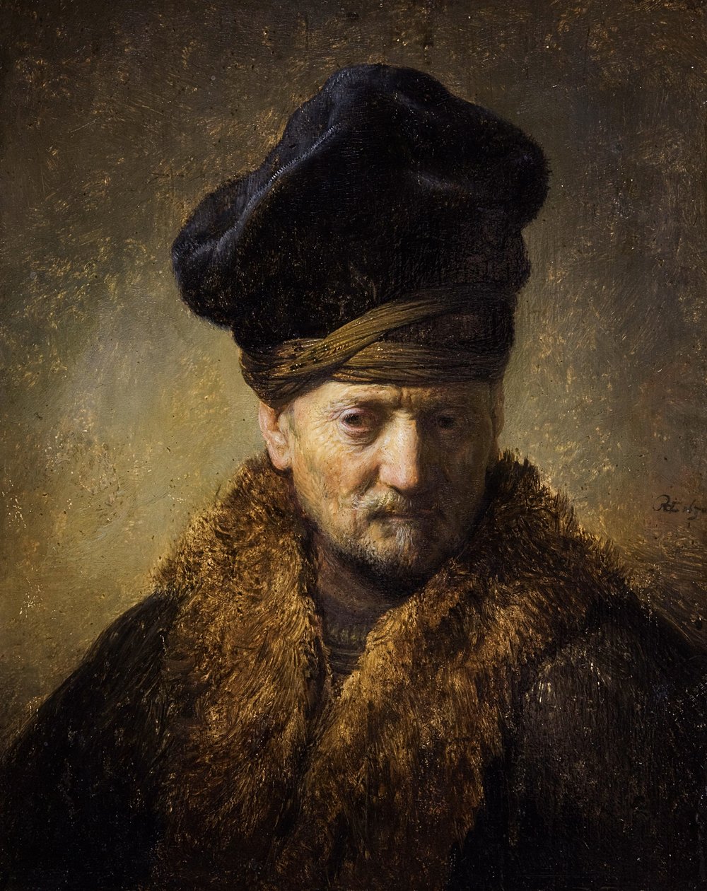 Porträt eines alten Mannes mit Pelzmütze, 1630 von Rembrandt van Rijn