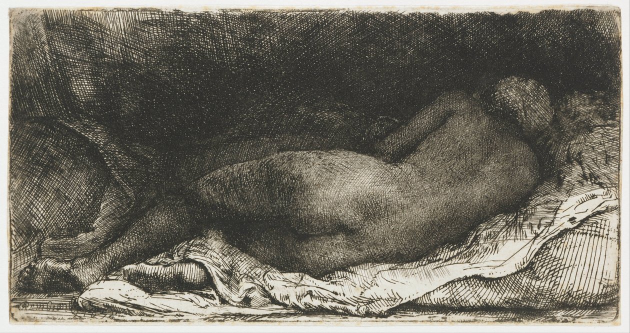 Liegender weiblicher Akt von Rembrandt van Rijn