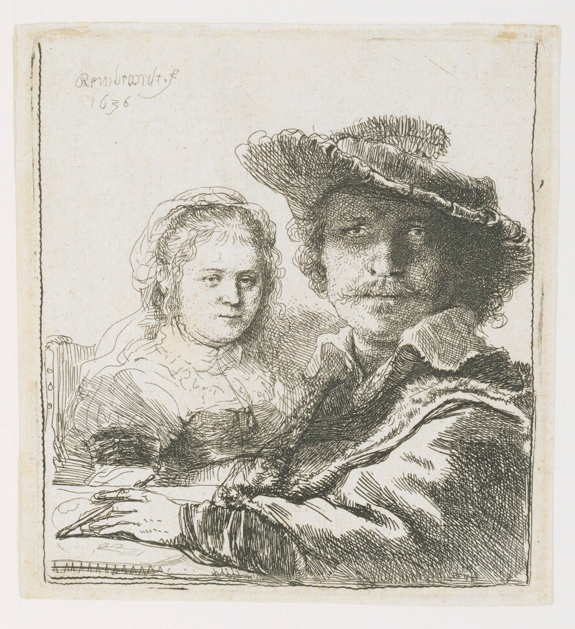 Rembrandt und seine Frau Saskia, 1636 von Rembrandt van Rijn