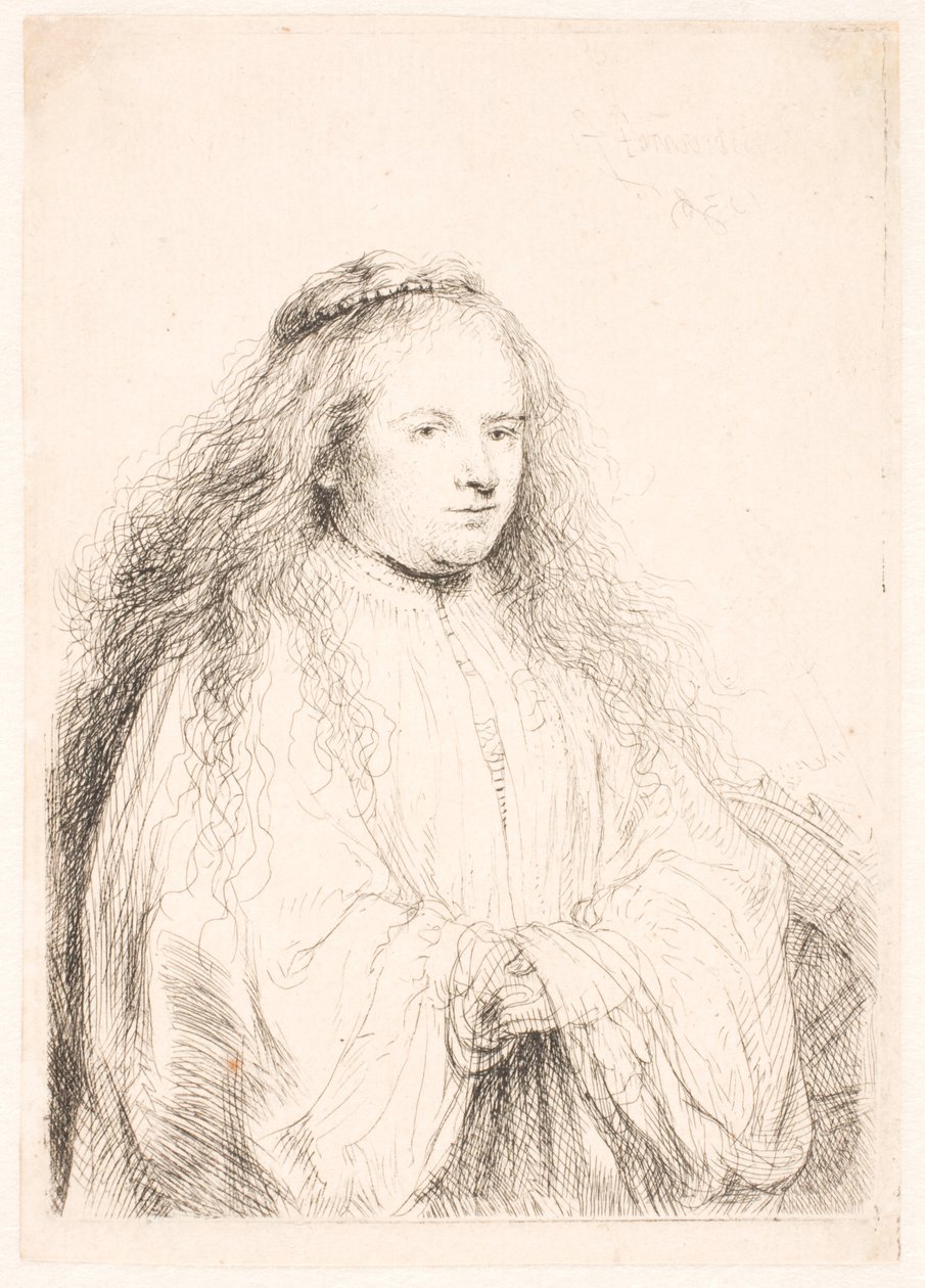 Studie von Saskia als St. Katharina (die "kleine jüdische Braut") von Rembrandt van Rijn
