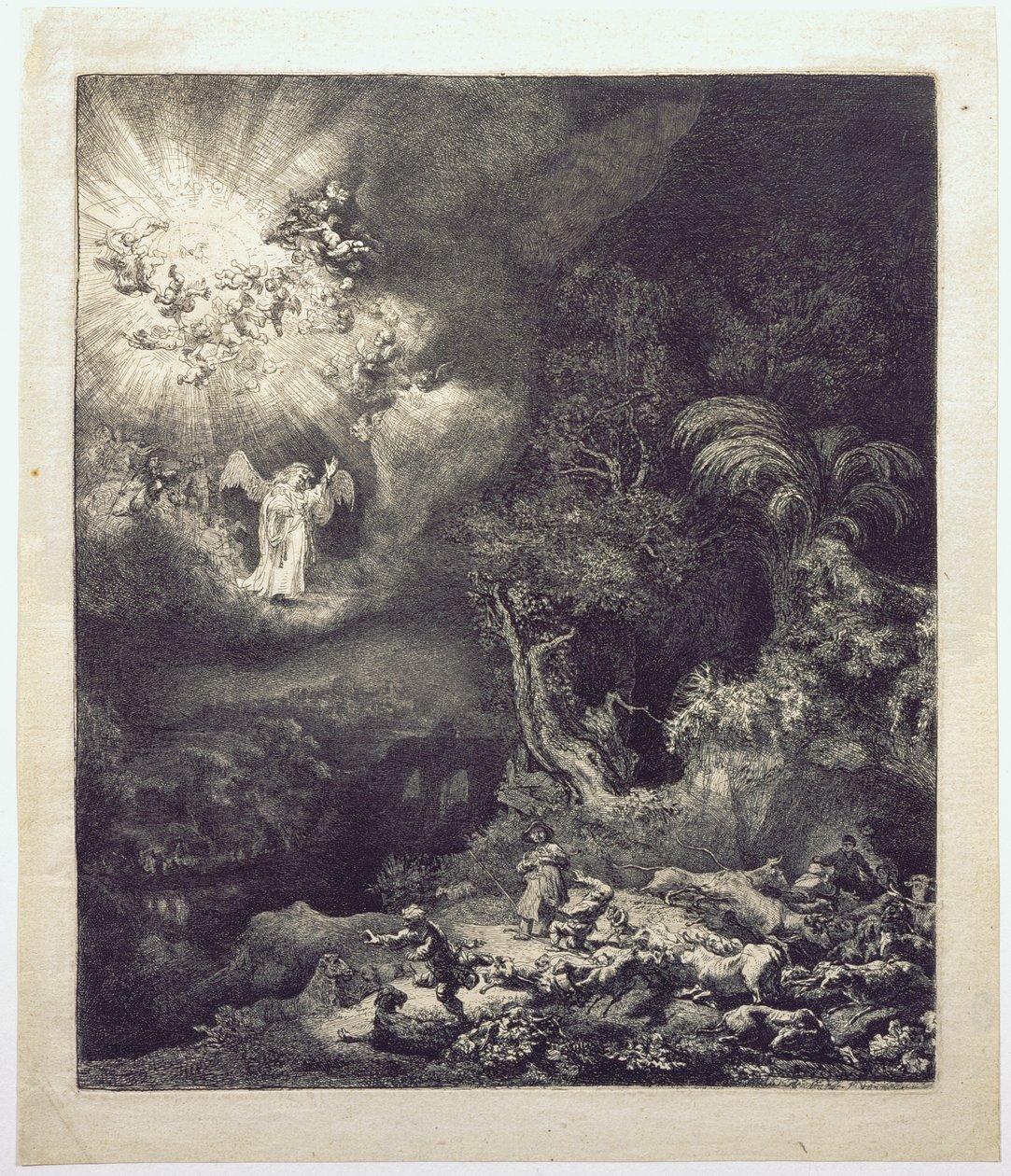 Der Engel erscheint den Hirten von Rembrandt van Rijn