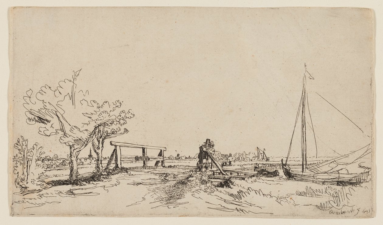 Die Brücke bei Klein Kostverloren an der Amstel von Rembrandt van Rijn