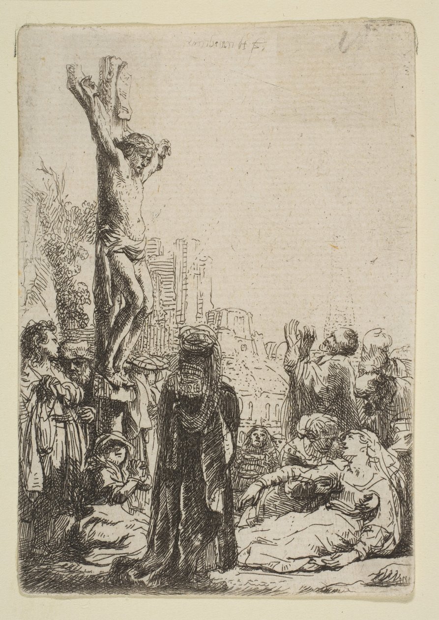 Die Kreuzigung: Kleine Platte, ca. 1635 von Rembrandt van Rijn
