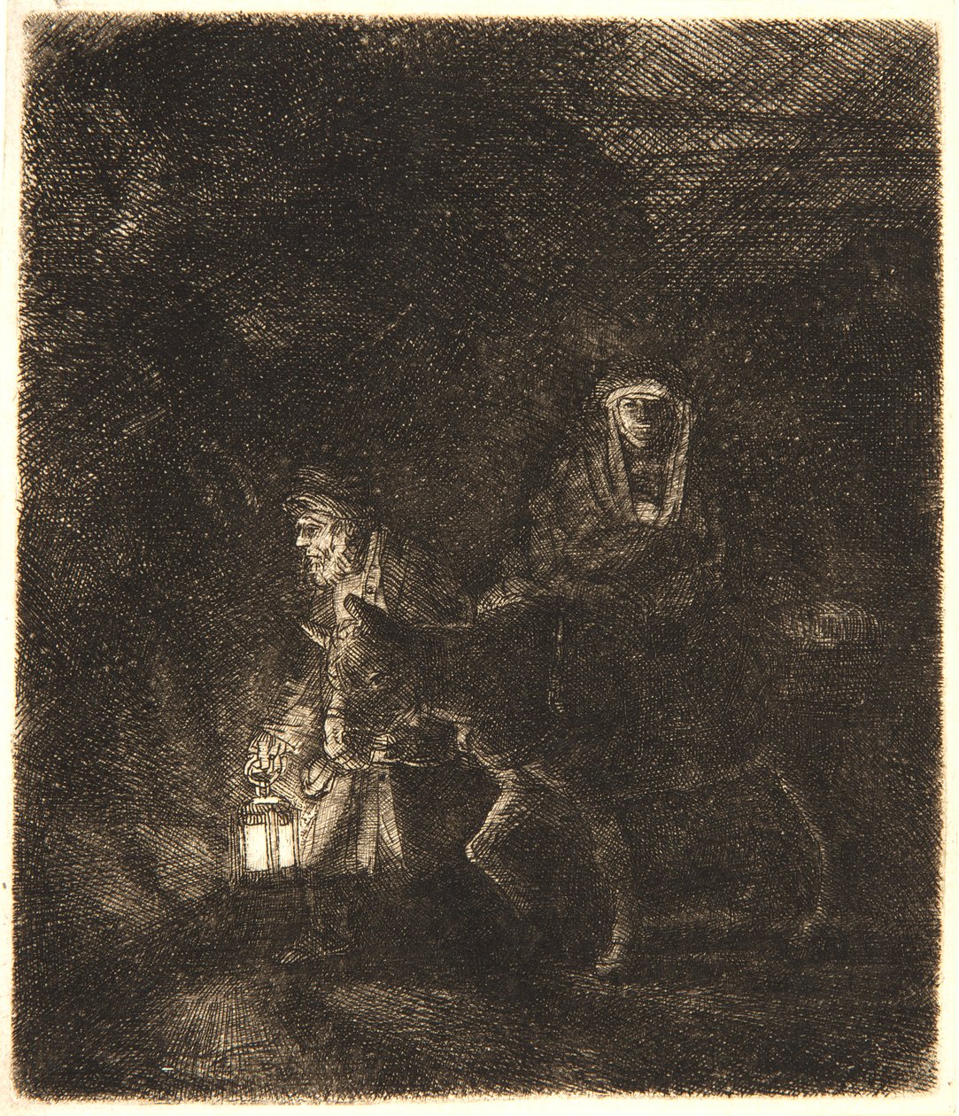 Die Flucht nach Ägypten: Ein Nachtstück von Rembrandt van Rijn