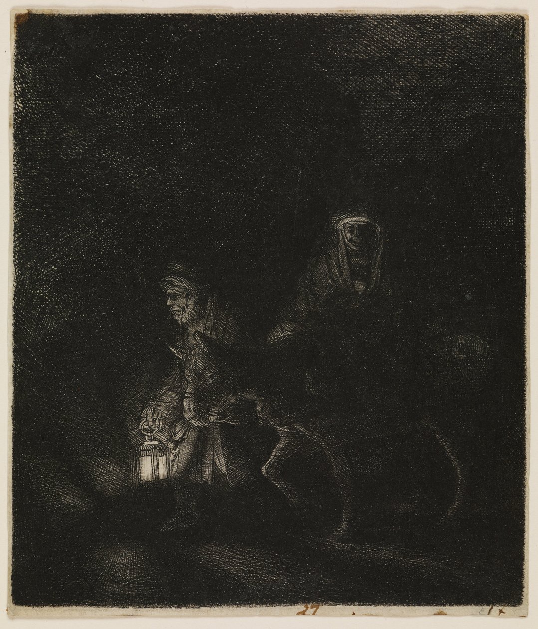 Die Flucht nach Ägypten (ein Nachtstück) von Rembrandt van Rijn