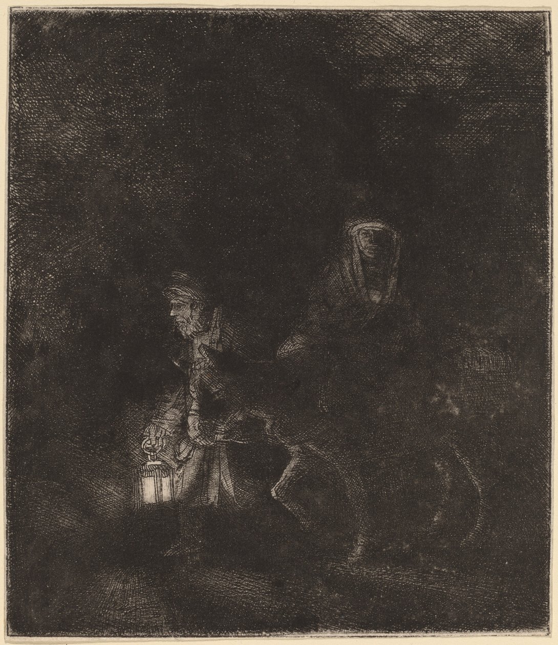Die Flucht nach Ägypten: ein Nachtstück von Rembrandt van Rijn