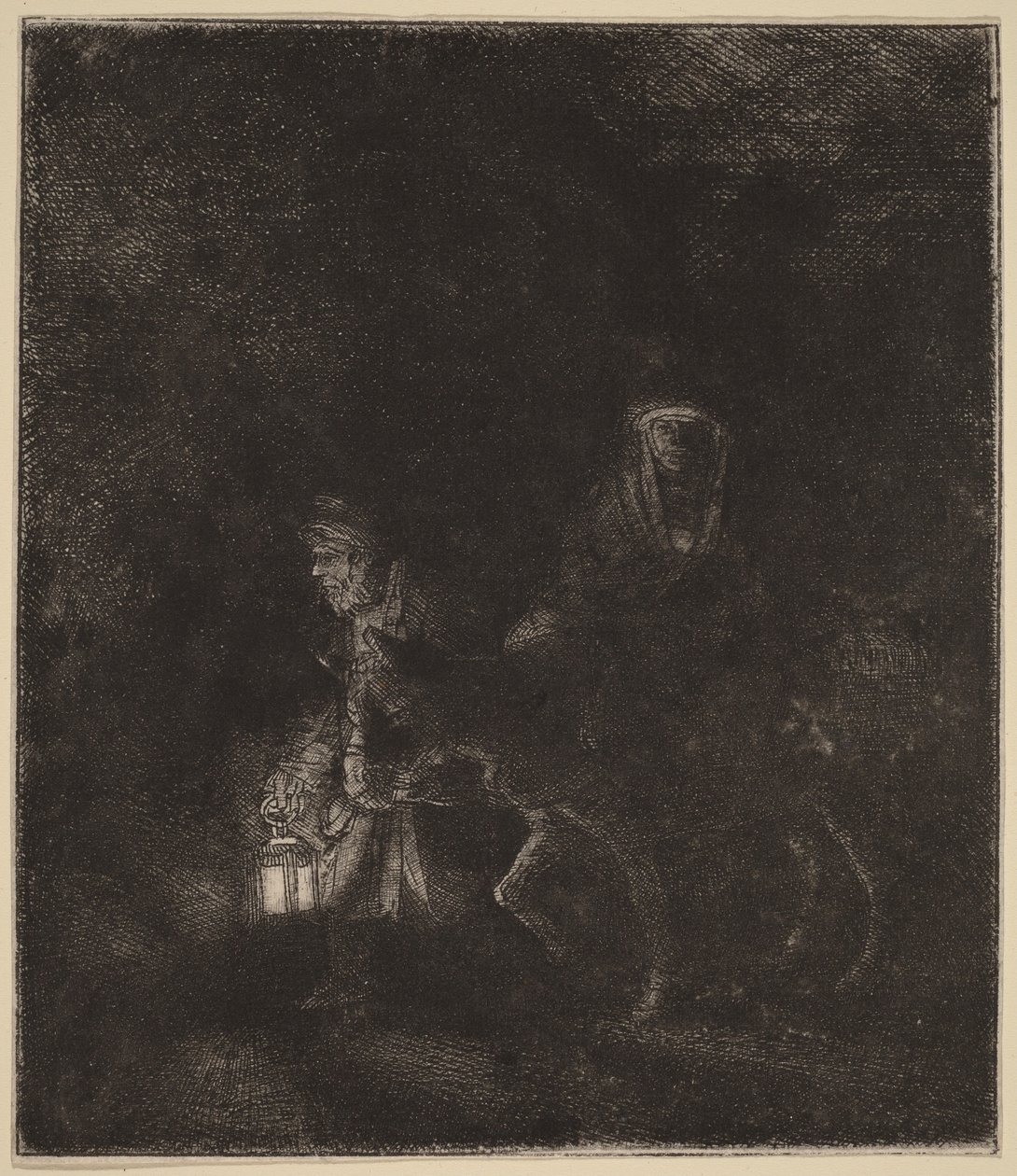 Die Flucht nach Ägypten: ein Nachtstück von Rembrandt van Rijn