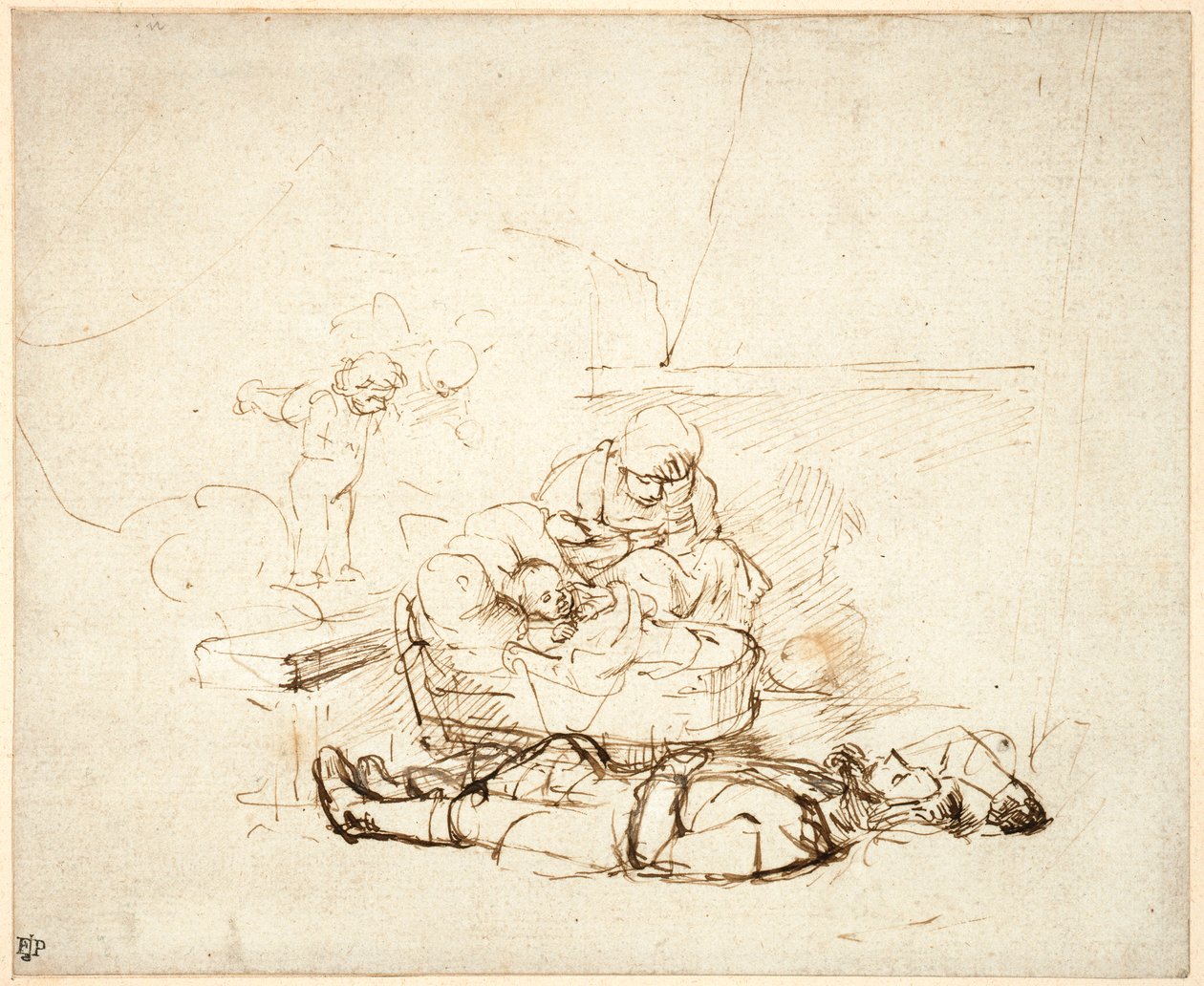 Die Heilige Familie schläft, mit Engeln, 1645 von Rembrandt van Rijn