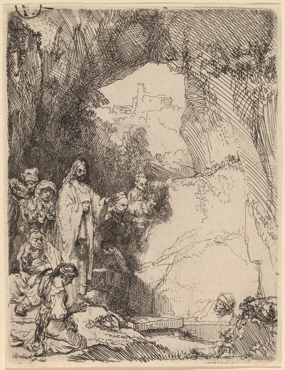 Die Auferweckung des Lazarus: Kleine Platte von Rembrandt van Rijn