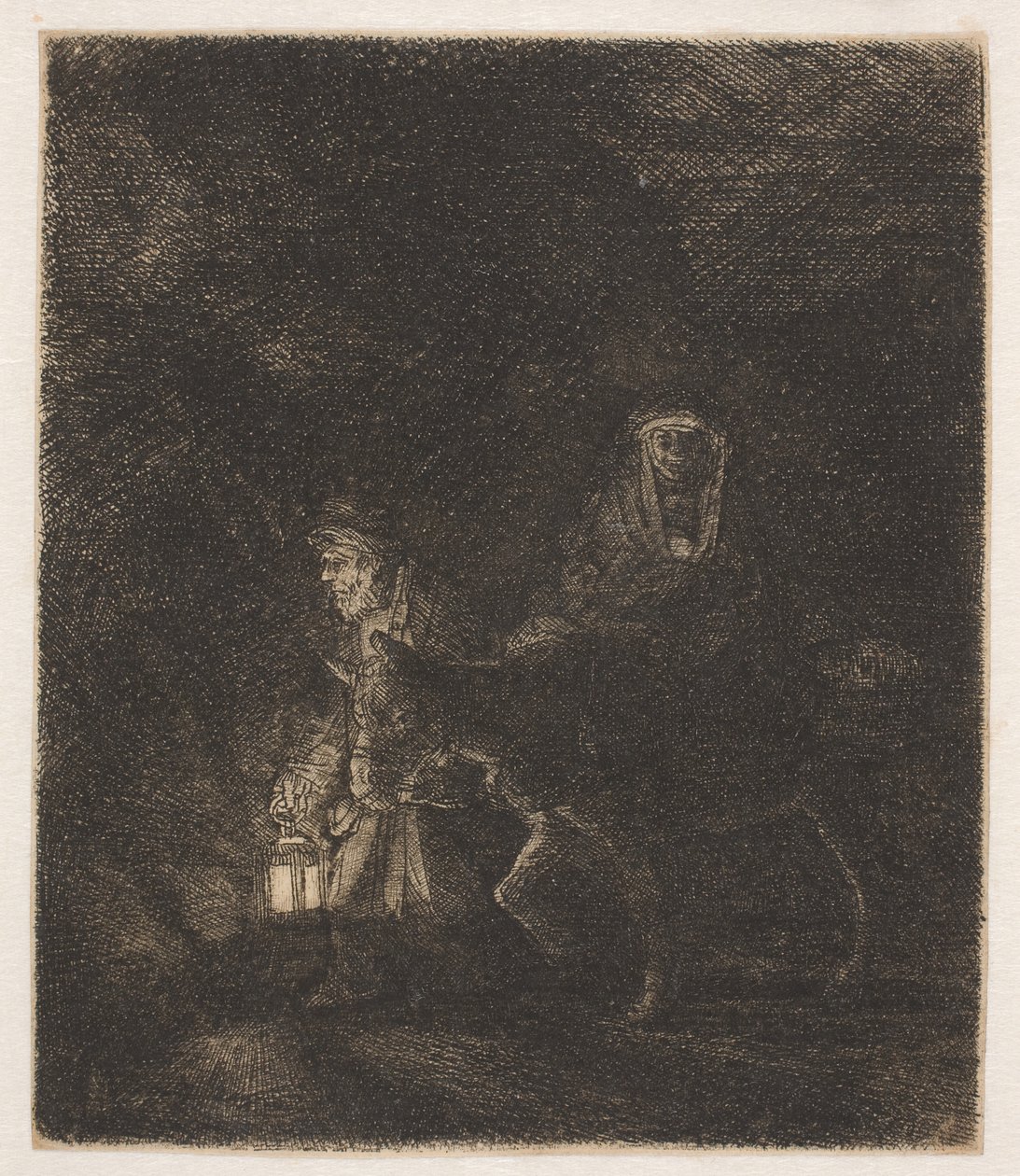 Die Flucht nach Ägypten: ein Nachtstück von Rembrandt van Rijn