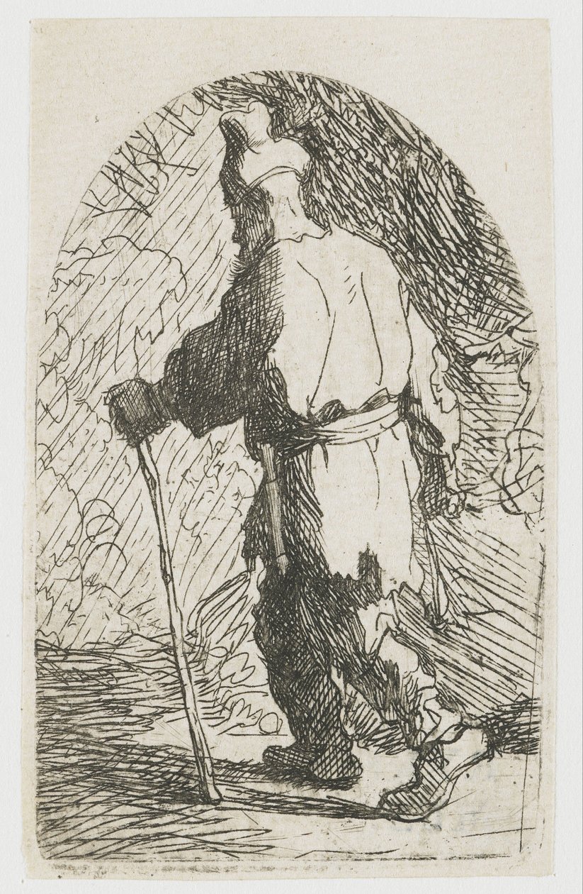 Die Flucht nach Ägypten: eine Skizze: St. Joseph von Rembrandt van Rijn