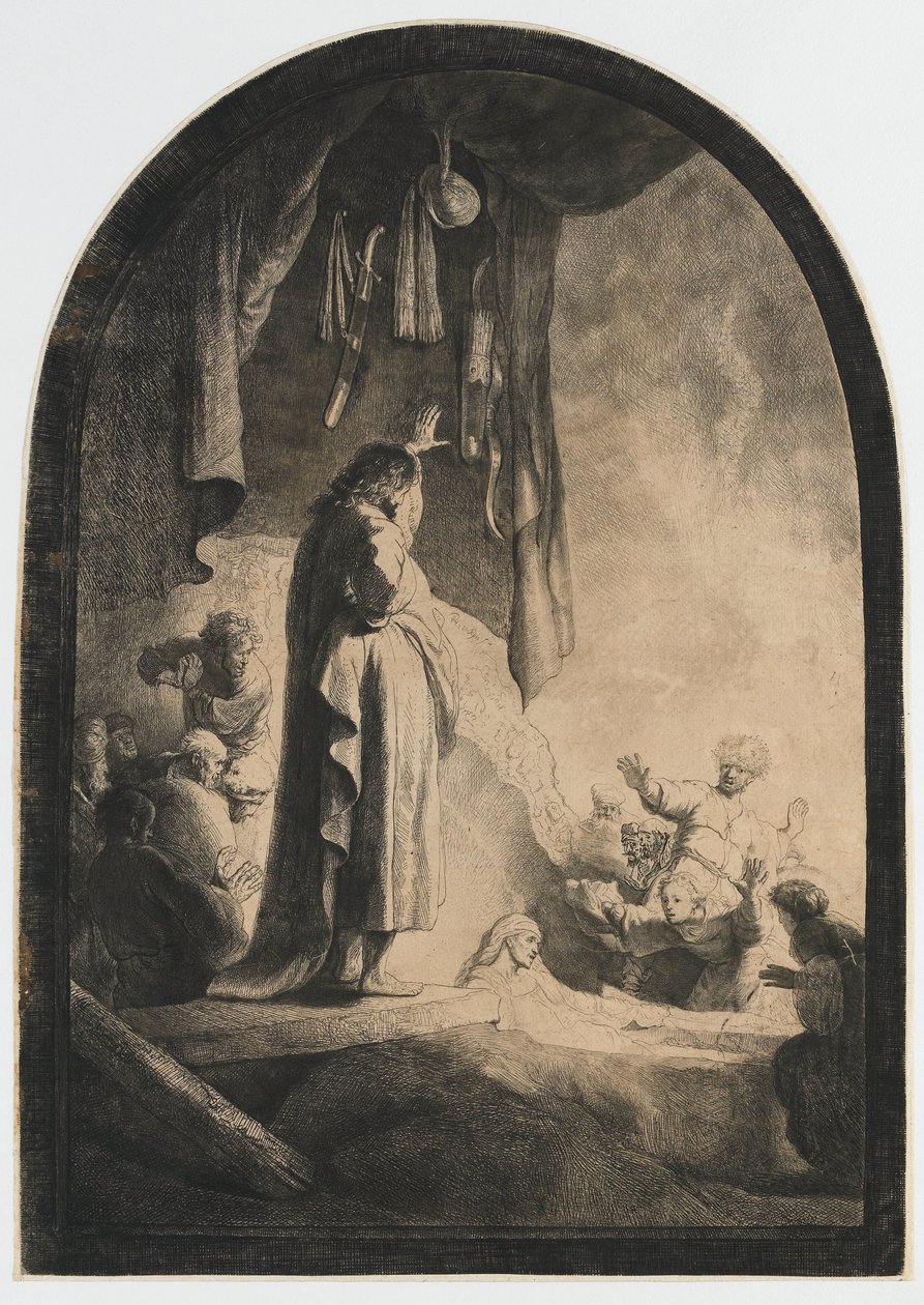 Die Auferweckung des Lazarus: die größere Platte von Rembrandt van Rijn
