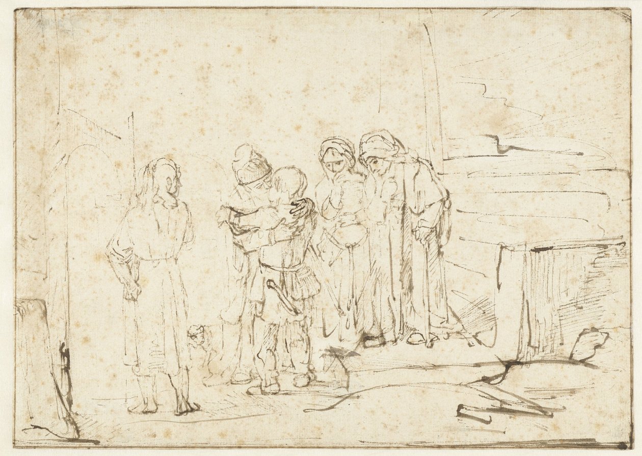 Tobias und der Engel verabschieden sich von Raguel von Rembrandt van Rijn