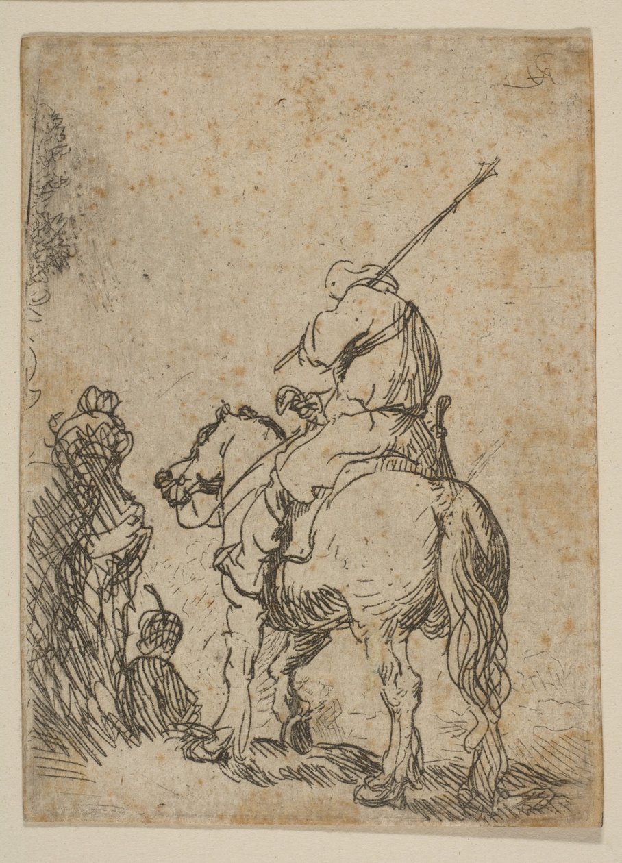 Turbanierter Soldat zu Pferd von Rembrandt van Rijn