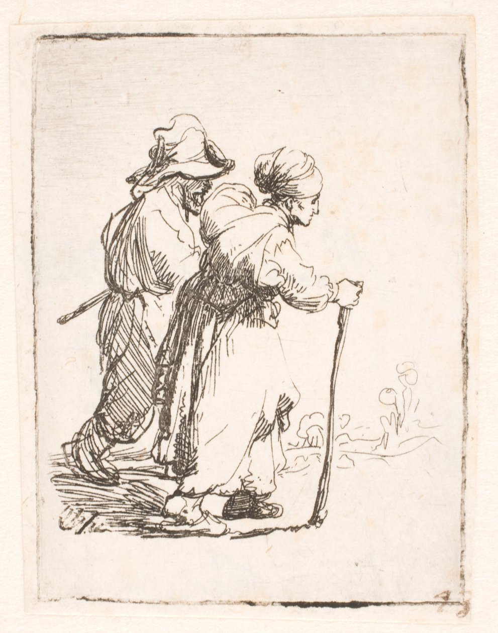 Zwei Landstreicher, ein Mann und eine Frau von Rembrandt van Rijn