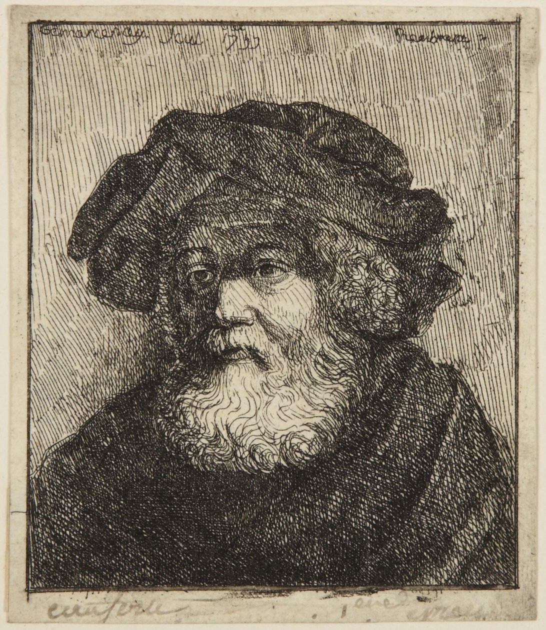 Alter Mann mit Mütze von Rembrandt van Rijn