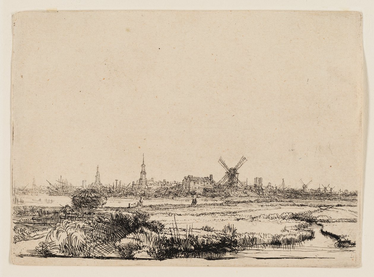 Ansicht von Amsterdam vom Kadijk von Rembrandt van Rijn