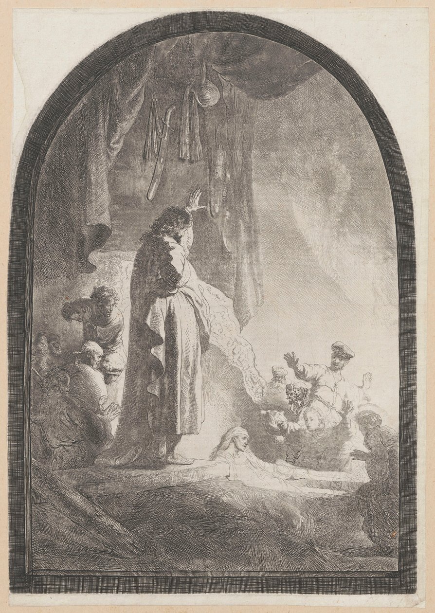 Die Auferweckung des Lazarus (große Platte) von Rembrandt van Rijn
