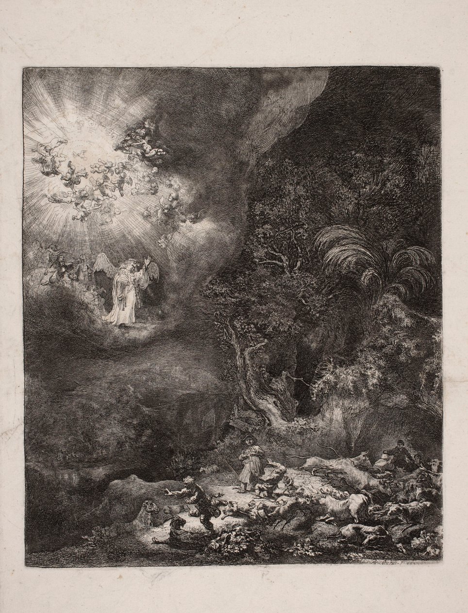 Verkündigung an die Hirten von Rembrandt van Rijn