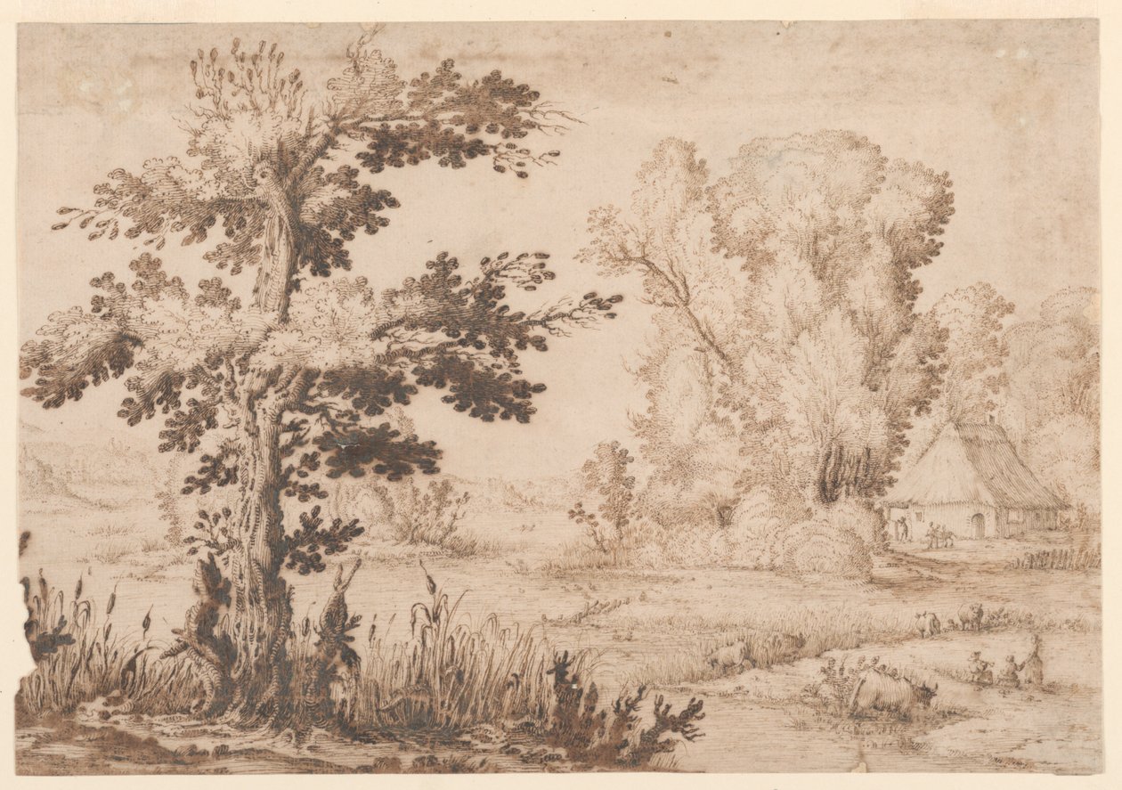 Landschaft mit einem Cottage von Remigio Cantagallina