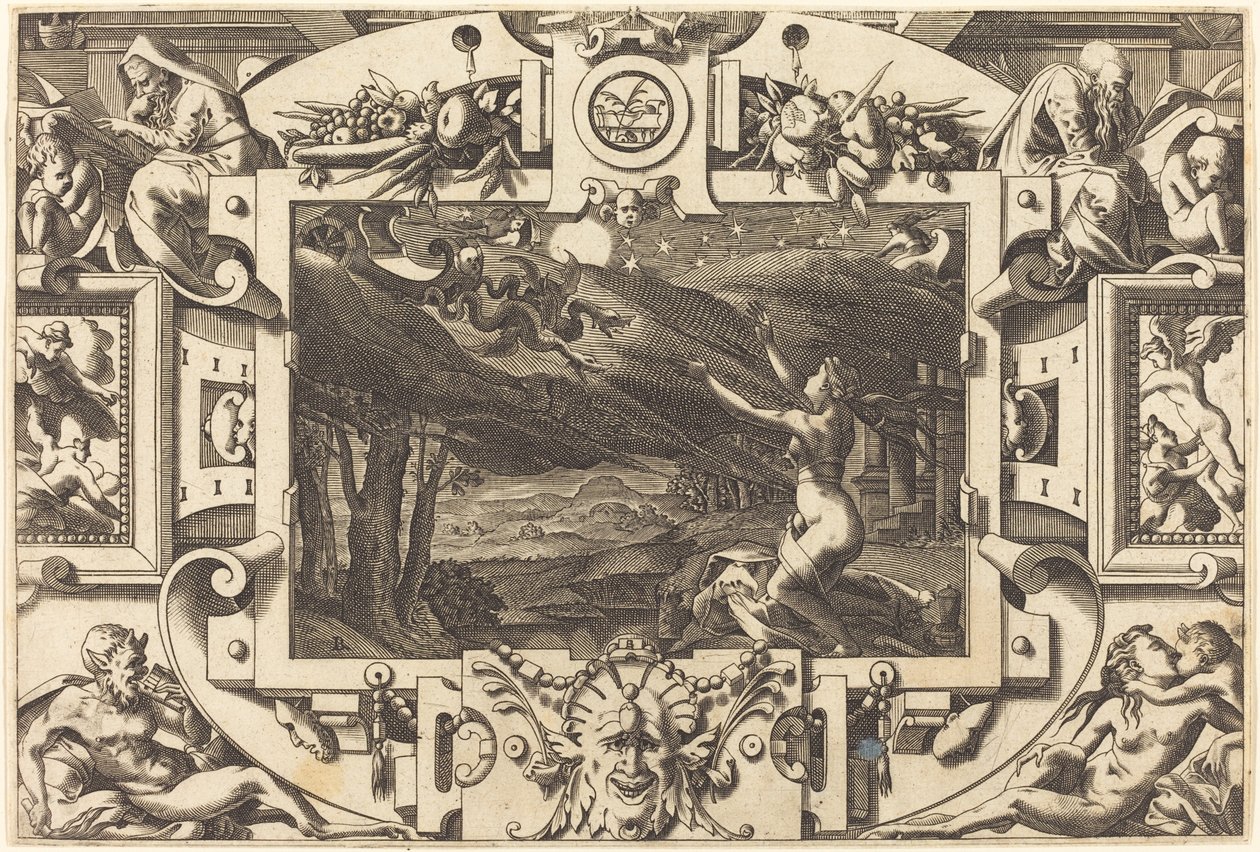 Die Beschwörung der Medea von René Boyvin after Leonard Thiry